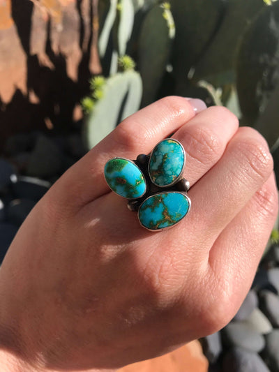 The Little Texas Ring 6, Sz 6-Rings-Calli Co., Turquoise and Silver Jewelry, Native American Handmade, Zuni Tribe, Navajo Tribe, Brock Texas