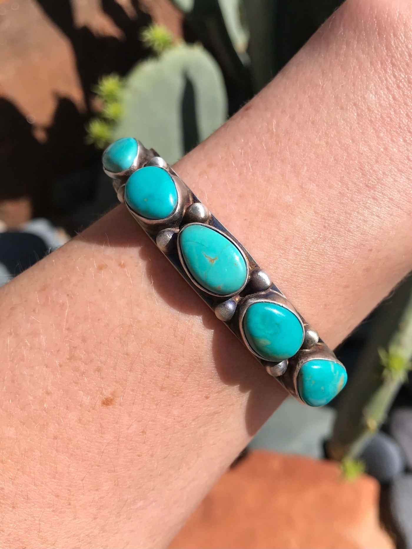 The Gabrielle Cuff-Bracelets & Cuffs-Calli Co., Turquoise and Silver Jewelry, Native American Handmade, Zuni Tribe, Navajo Tribe, Brock Texas