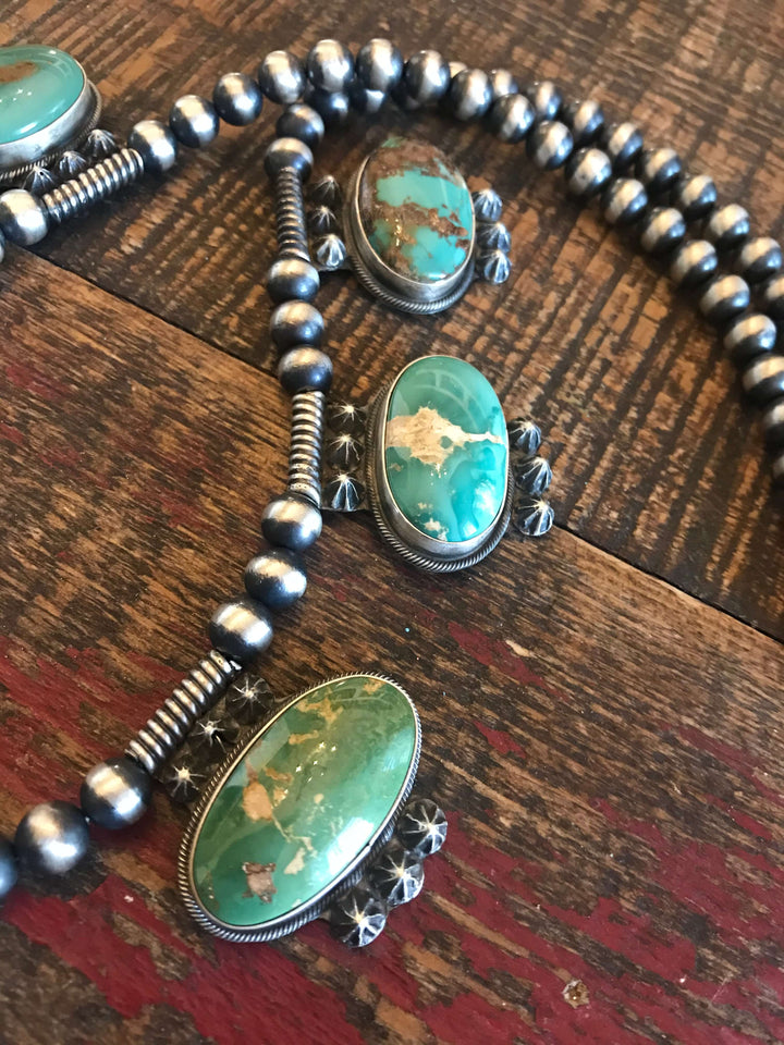 The Draper Royston Turquoise Necklace-Necklaces-Calli Co., Turquoise and Silver Jewelry, Native American Handmade, Zuni Tribe, Navajo Tribe, Brock Texas