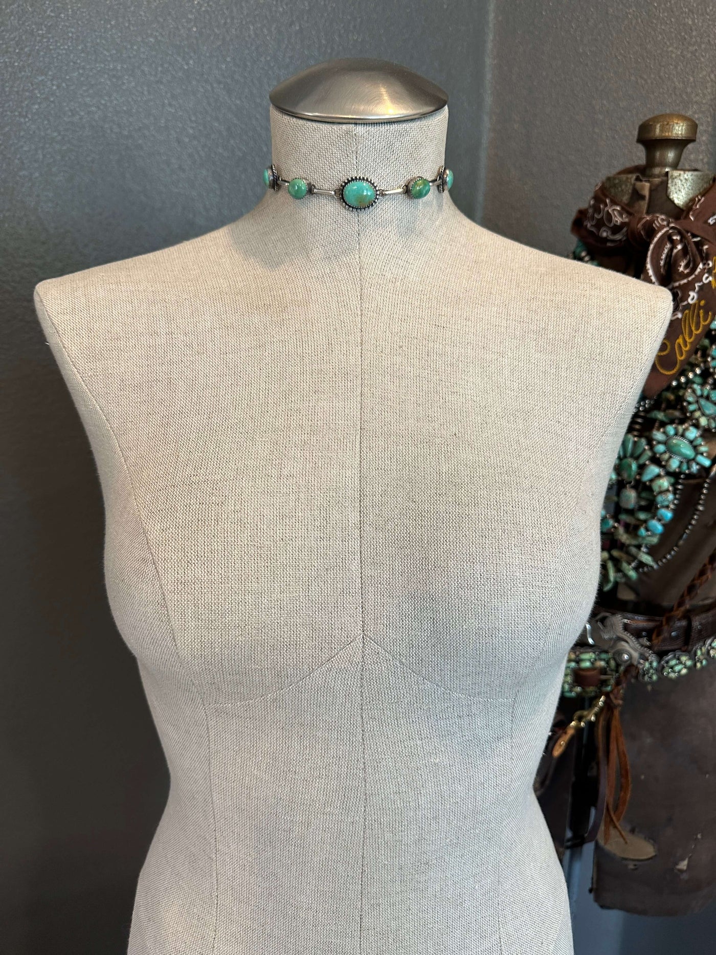 The Lulu Choker, 3-Necklaces-Calli Co., Turquoise and Silver Jewelry, Native American Handmade, Zuni Tribe, Navajo Tribe, Brock Texas
