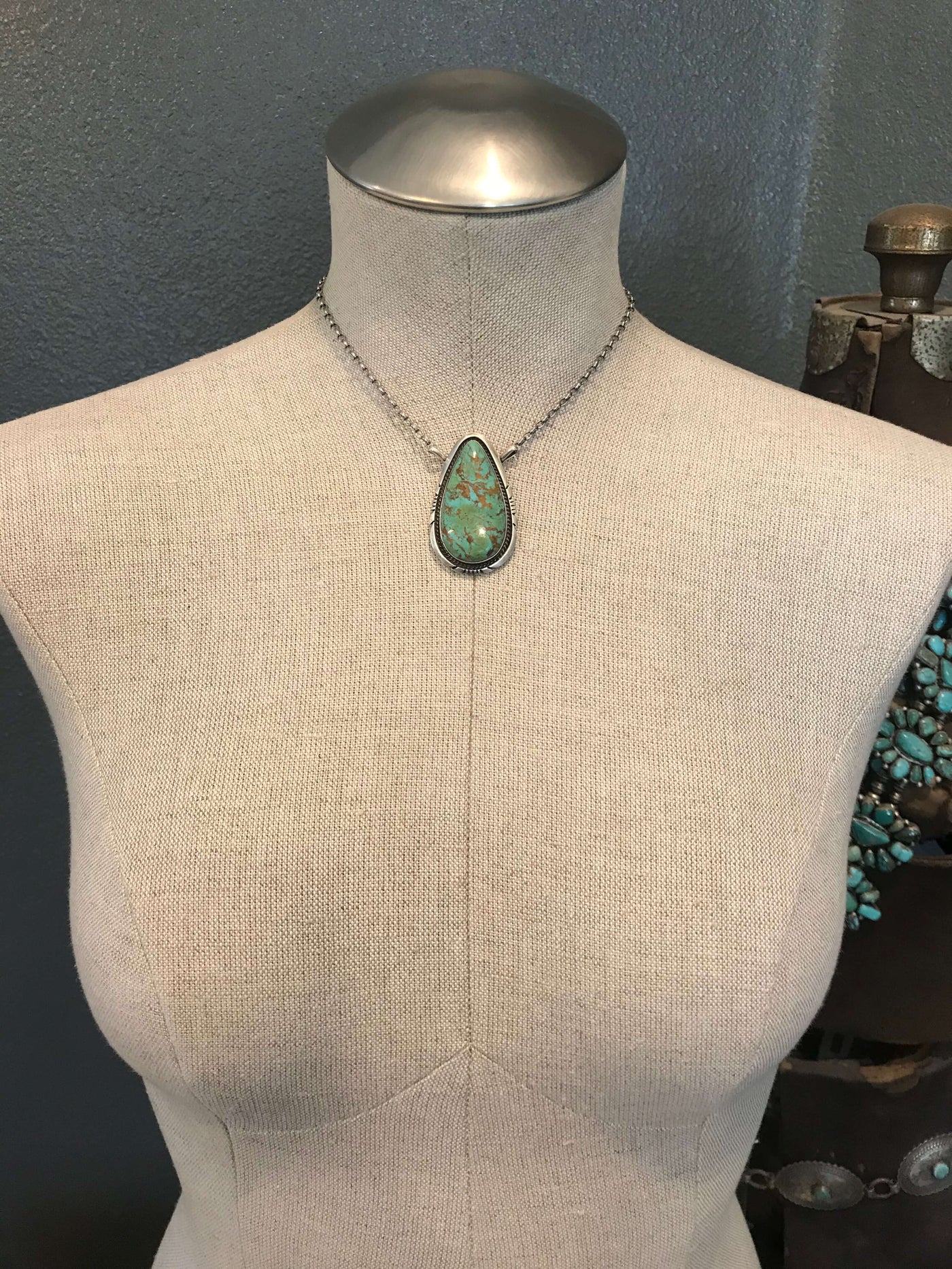 The Glenbrook Turquoise Necklace, 4-Necklaces-Calli Co., Turquoise and Silver Jewelry, Native American Handmade, Zuni Tribe, Navajo Tribe, Brock Texas