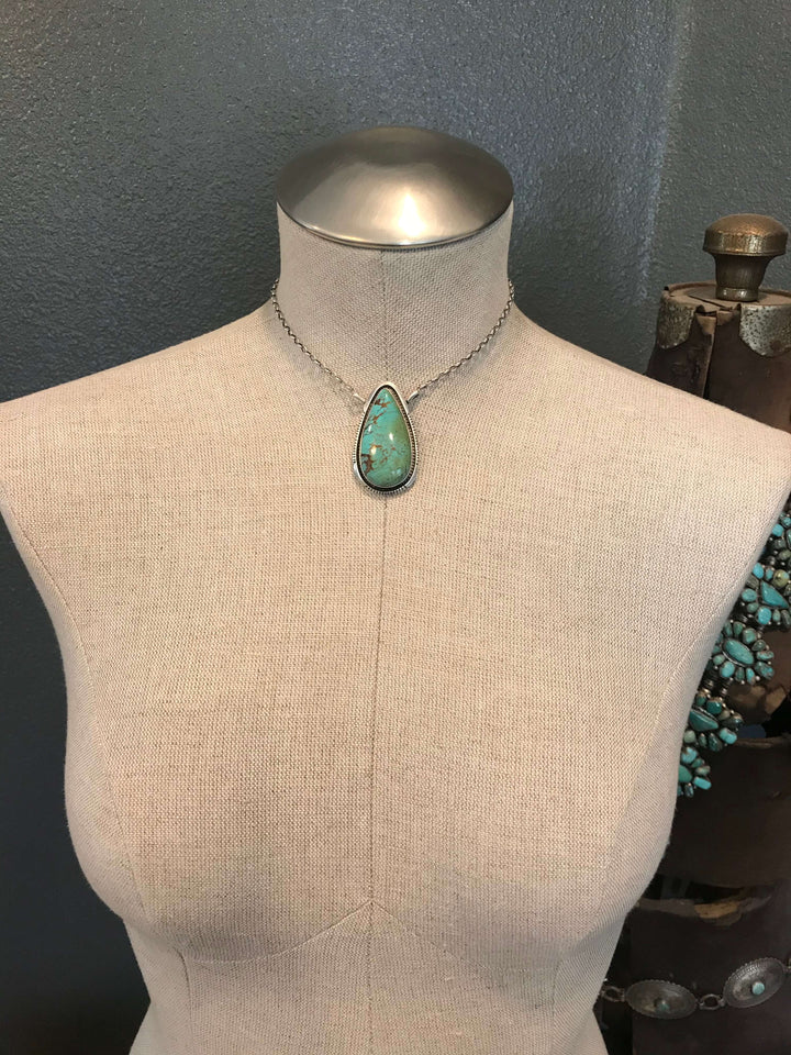 The Glenbrook Turquoise Necklace, 3-Necklaces-Calli Co., Turquoise and Silver Jewelry, Native American Handmade, Zuni Tribe, Navajo Tribe, Brock Texas