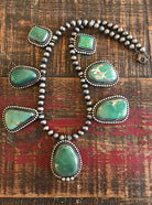 The Belgrade Royston Turquoise Statement Necklace-Necklaces-Calli Co., Turquoise and Silver Jewelry, Native American Handmade, Zuni Tribe, Navajo Tribe, Brock Texas