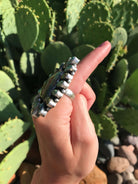 The Santo Turquoise Cluster Ring, Sz. 8.5-Rings-Calli Co., Turquoise and Silver Jewelry, Native American Handmade, Zuni Tribe, Navajo Tribe, Brock Texas