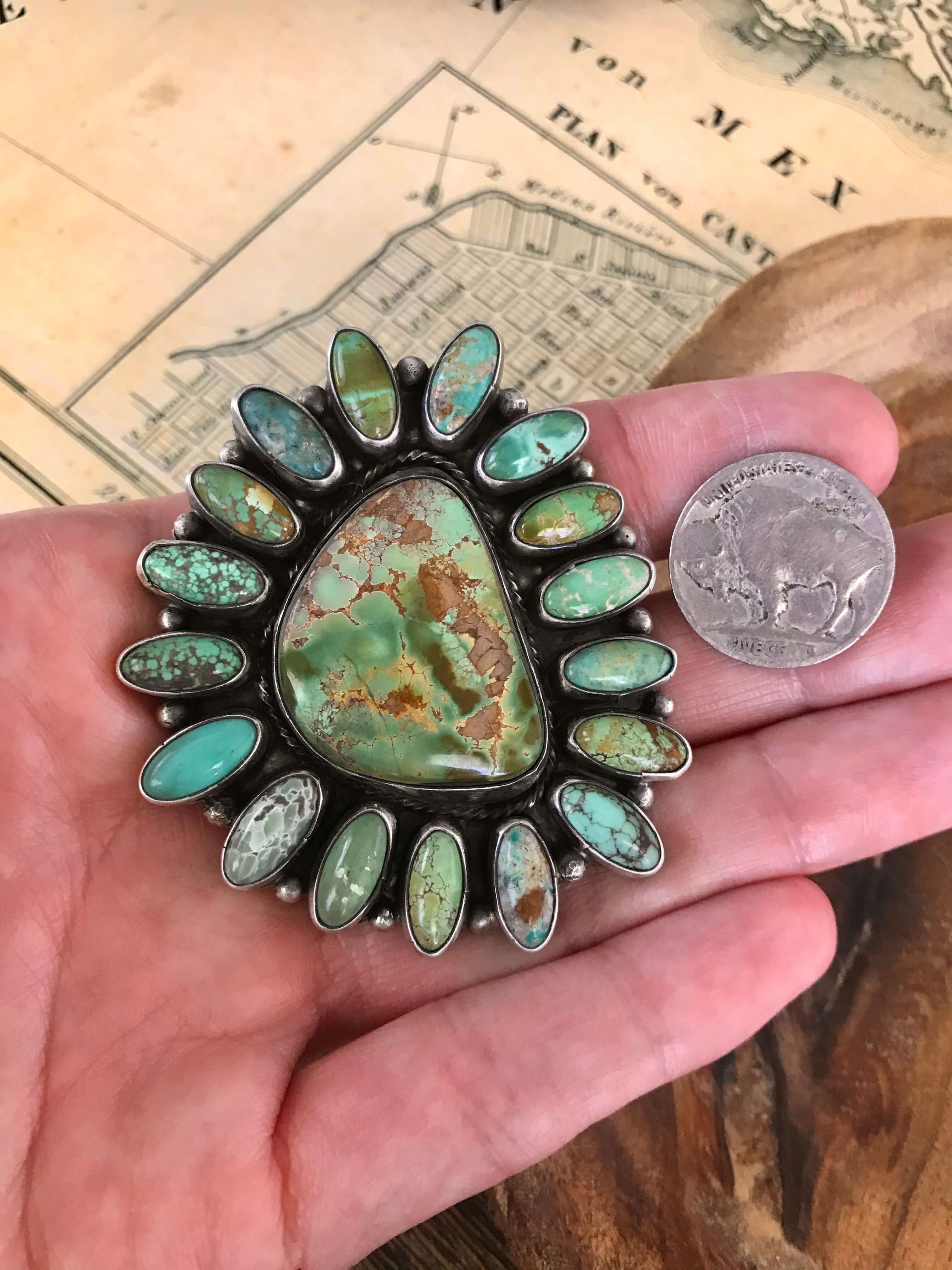 The Santo Turquoise Cluster Ring, Sz. 8.5 – Calli Co. Silver