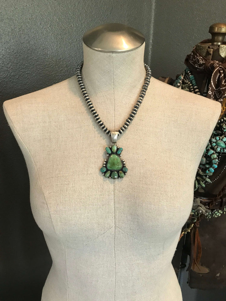 The Hudson Oaks Pendant-Pendants-Calli Co., Turquoise and Silver Jewelry, Native American Handmade, Zuni Tribe, Navajo Tribe, Brock Texas