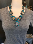 The Jay Turquoise and Coin Necklace-Necklaces-Calli Co., Turquoise and Silver Jewelry, Native American Handmade, Zuni Tribe, Navajo Tribe, Brock Texas