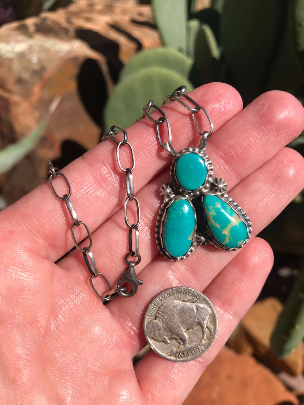 The Haltom Necklace, 6-Necklaces-Calli Co., Turquoise and Silver Jewelry, Native American Handmade, Zuni Tribe, Navajo Tribe, Brock Texas
