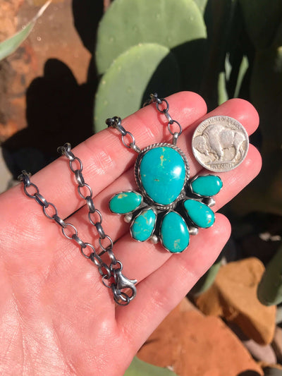 The Eastland Necklace, 5-Necklaces-Calli Co., Turquoise and Silver Jewelry, Native American Handmade, Zuni Tribe, Navajo Tribe, Brock Texas