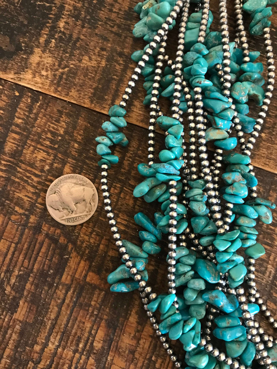 The Zoe Necklace, 24"-Necklaces-Calli Co., Turquoise and Silver Jewelry, Native American Handmade, Zuni Tribe, Navajo Tribe, Brock Texas