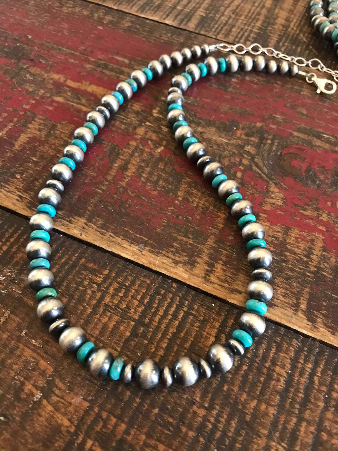 The Willowcreek Necklace, 20"-Necklaces-Calli Co., Turquoise and Silver Jewelry, Native American Handmade, Zuni Tribe, Navajo Tribe, Brock Texas