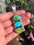 The Renner Turquoise Pendant-Pendants-Calli Co., Turquoise and Silver Jewelry, Native American Handmade, Zuni Tribe, Navajo Tribe, Brock Texas