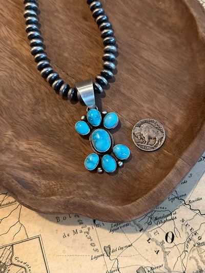 The Galway Pendant, 1-Pendants-Calli Co., Turquoise and Silver Jewelry, Native American Handmade, Zuni Tribe, Navajo Tribe, Brock Texas