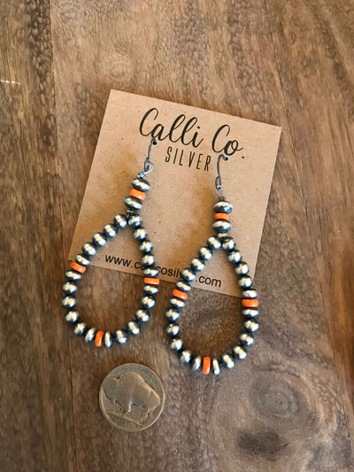 The Gadsden Hoops-Earrings-Calli Co., Turquoise and Silver Jewelry, Native American Handmade, Zuni Tribe, Navajo Tribe, Brock Texas