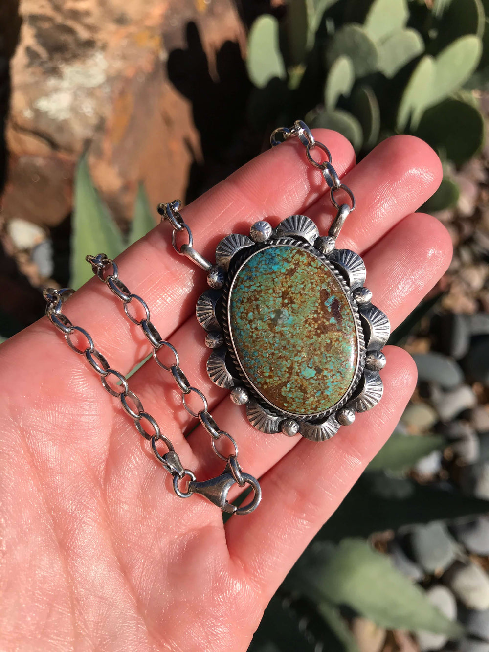 The Turley Necklace, 11-Necklaces-Calli Co., Turquoise and Silver Jewelry, Native American Handmade, Zuni Tribe, Navajo Tribe, Brock Texas