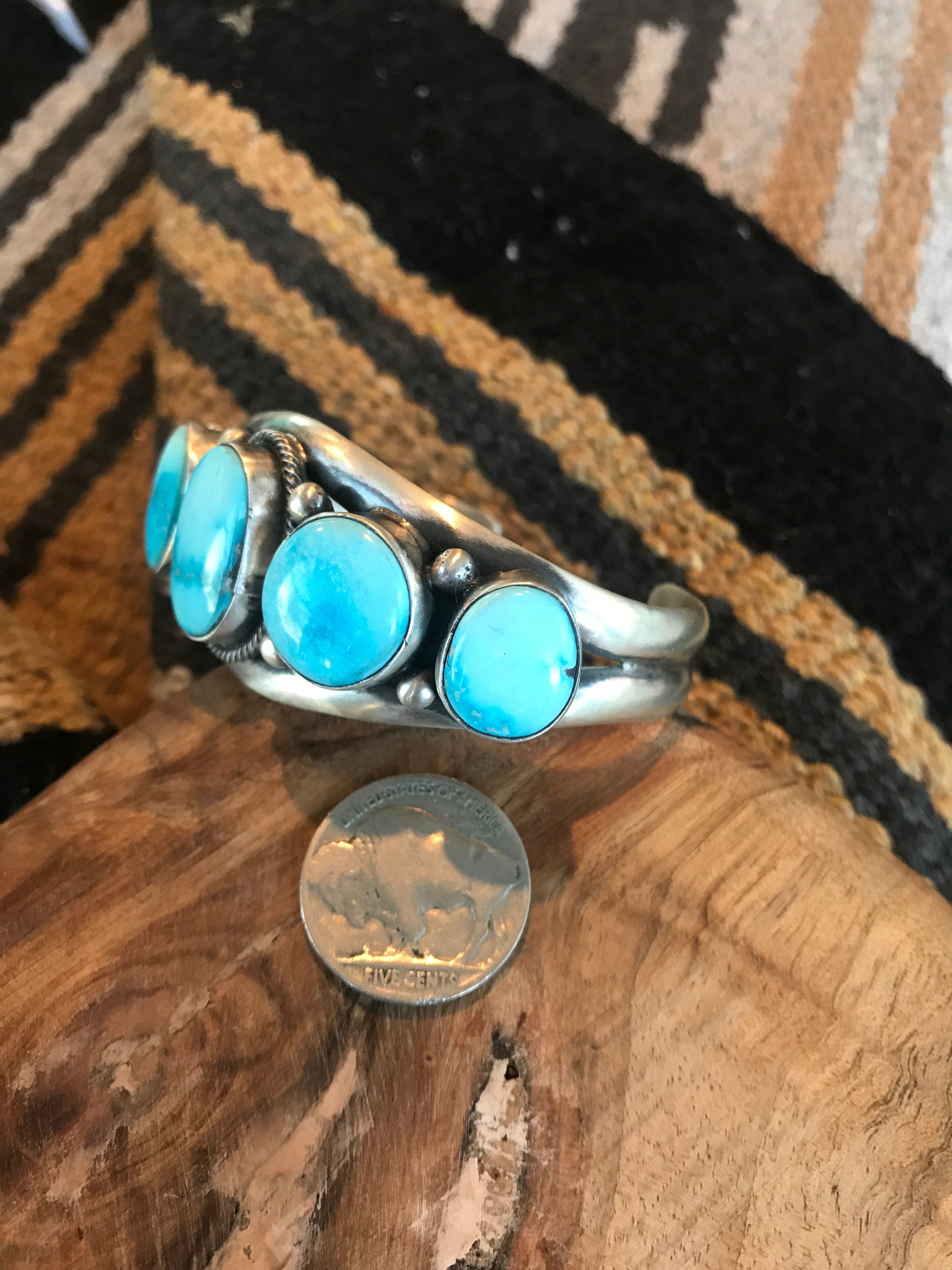 The Cococino Turquoise Cuff-Bracelets & Cuffs-Calli Co., Turquoise and Silver Jewelry, Native American Handmade, Zuni Tribe, Navajo Tribe, Brock Texas