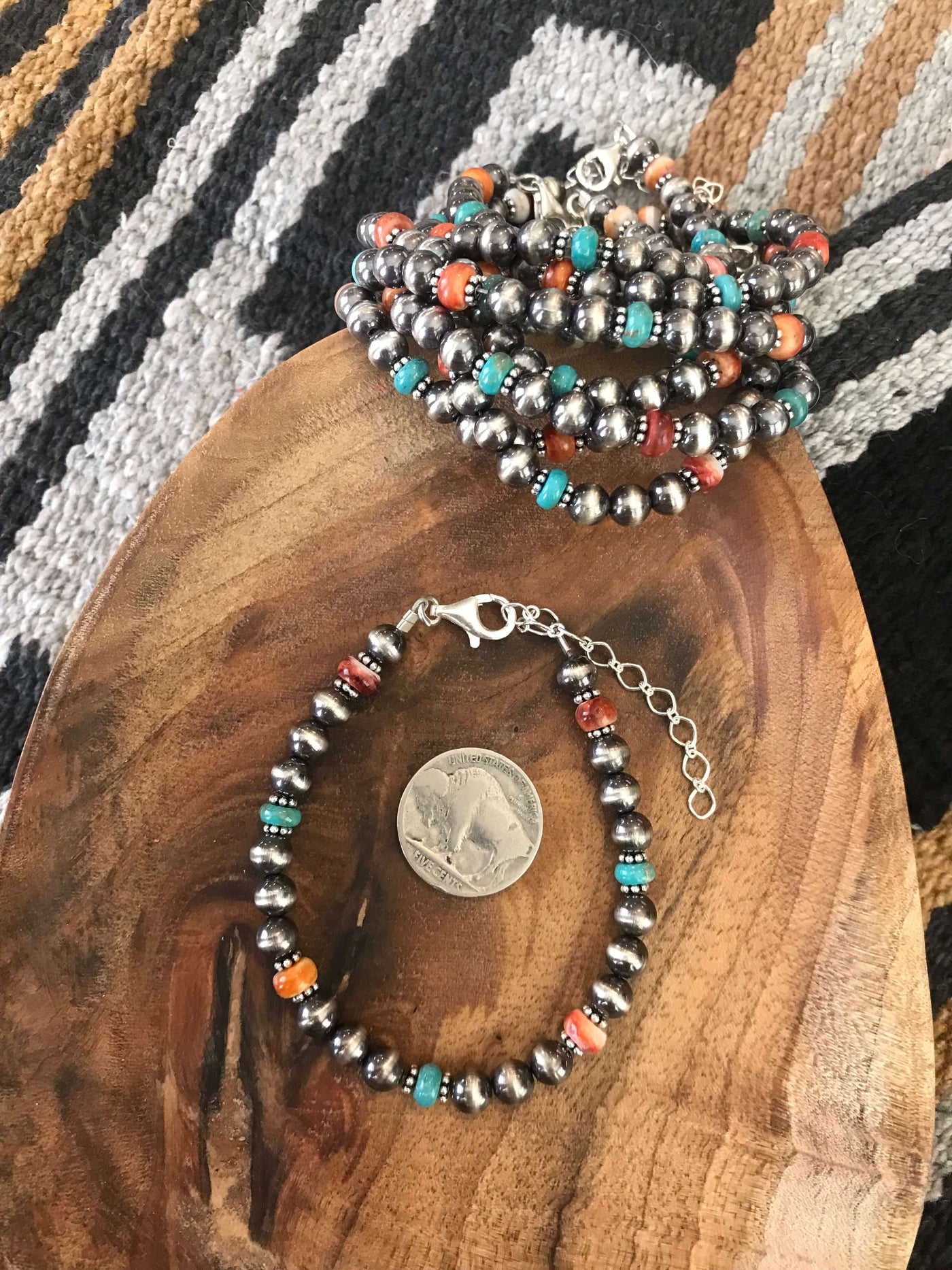 The Dakota Bracelet in Turquoise and Spiny-Bracelets & Cuffs-Calli Co., Turquoise and Silver Jewelry, Native American Handmade, Zuni Tribe, Navajo Tribe, Brock Texas