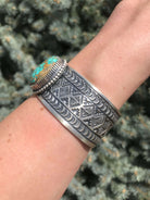 The Stockdale Turquoise Cuff-Bracelets & Cuffs-Calli Co., Turquoise and Silver Jewelry, Native American Handmade, Zuni Tribe, Navajo Tribe, Brock Texas