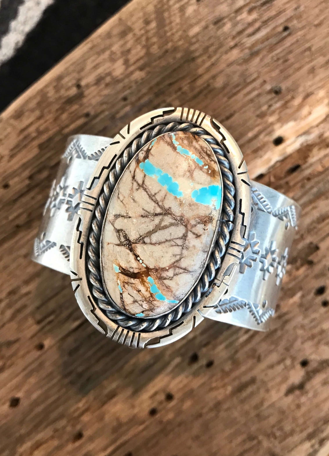 The Huxley Ribbon Cuff-Bracelets & Cuffs-Calli Co., Turquoise and Silver Jewelry, Native American Handmade, Zuni Tribe, Navajo Tribe, Brock Texas
