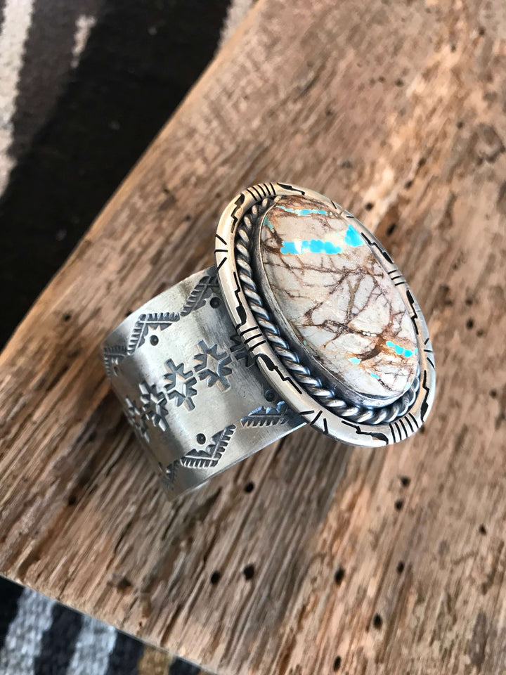 The Huxley Ribbon Cuff-Bracelets & Cuffs-Calli Co., Turquoise and Silver Jewelry, Native American Handmade, Zuni Tribe, Navajo Tribe, Brock Texas