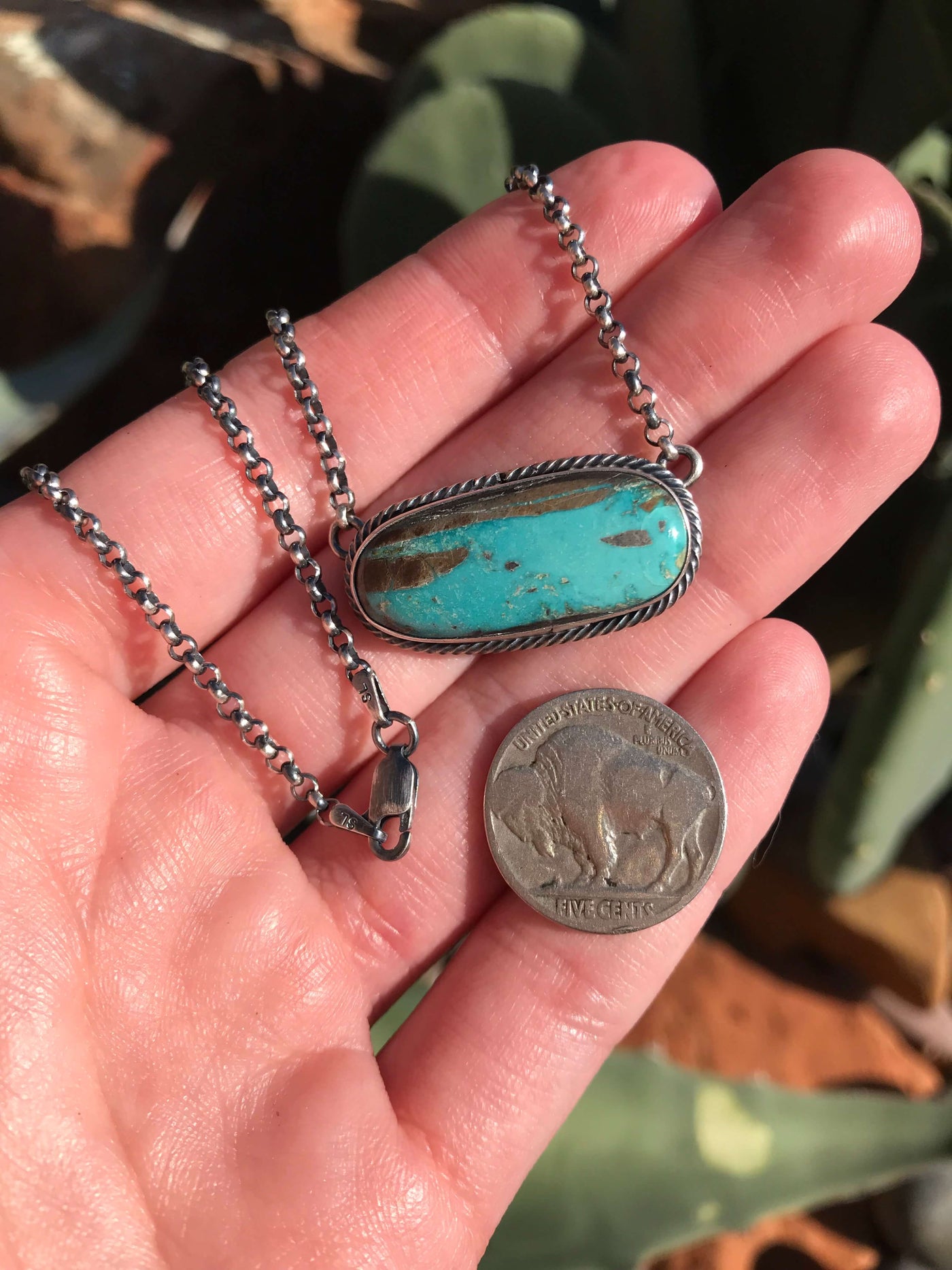 The Ranger Necklace, 18-Necklaces-Calli Co., Turquoise and Silver Jewelry, Native American Handmade, Zuni Tribe, Navajo Tribe, Brock Texas