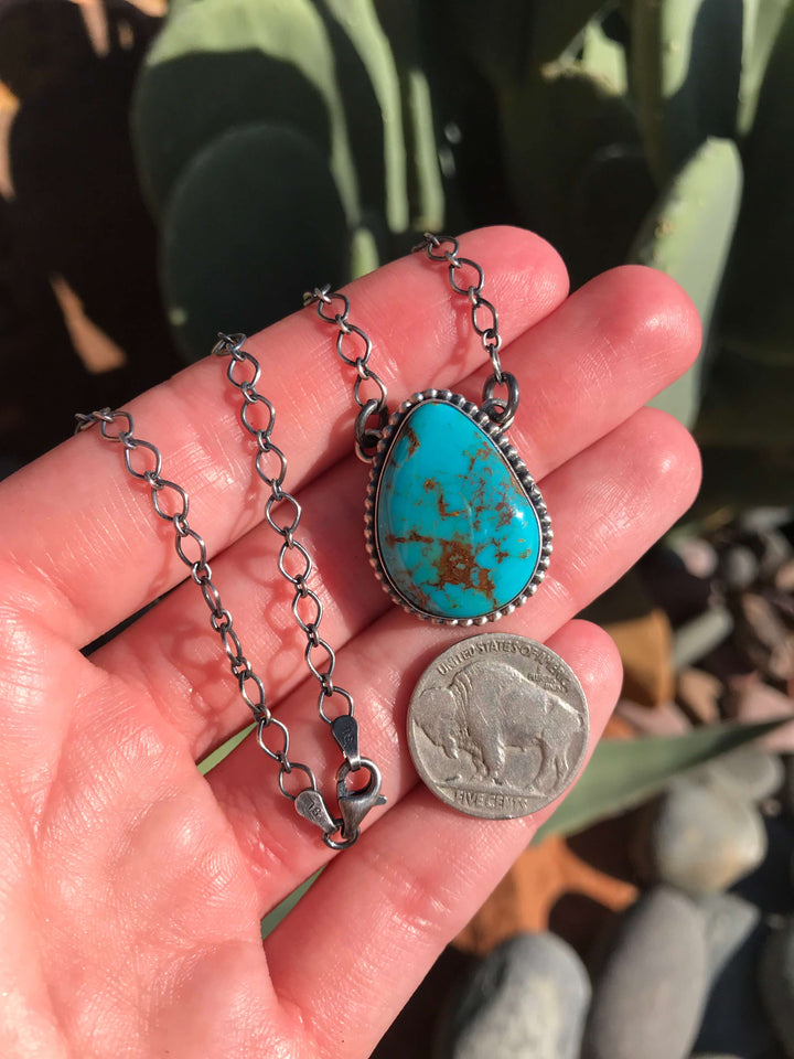 The Ranger Necklace, 1-Necklaces-Calli Co., Turquoise and Silver Jewelry, Native American Handmade, Zuni Tribe, Navajo Tribe, Brock Texas