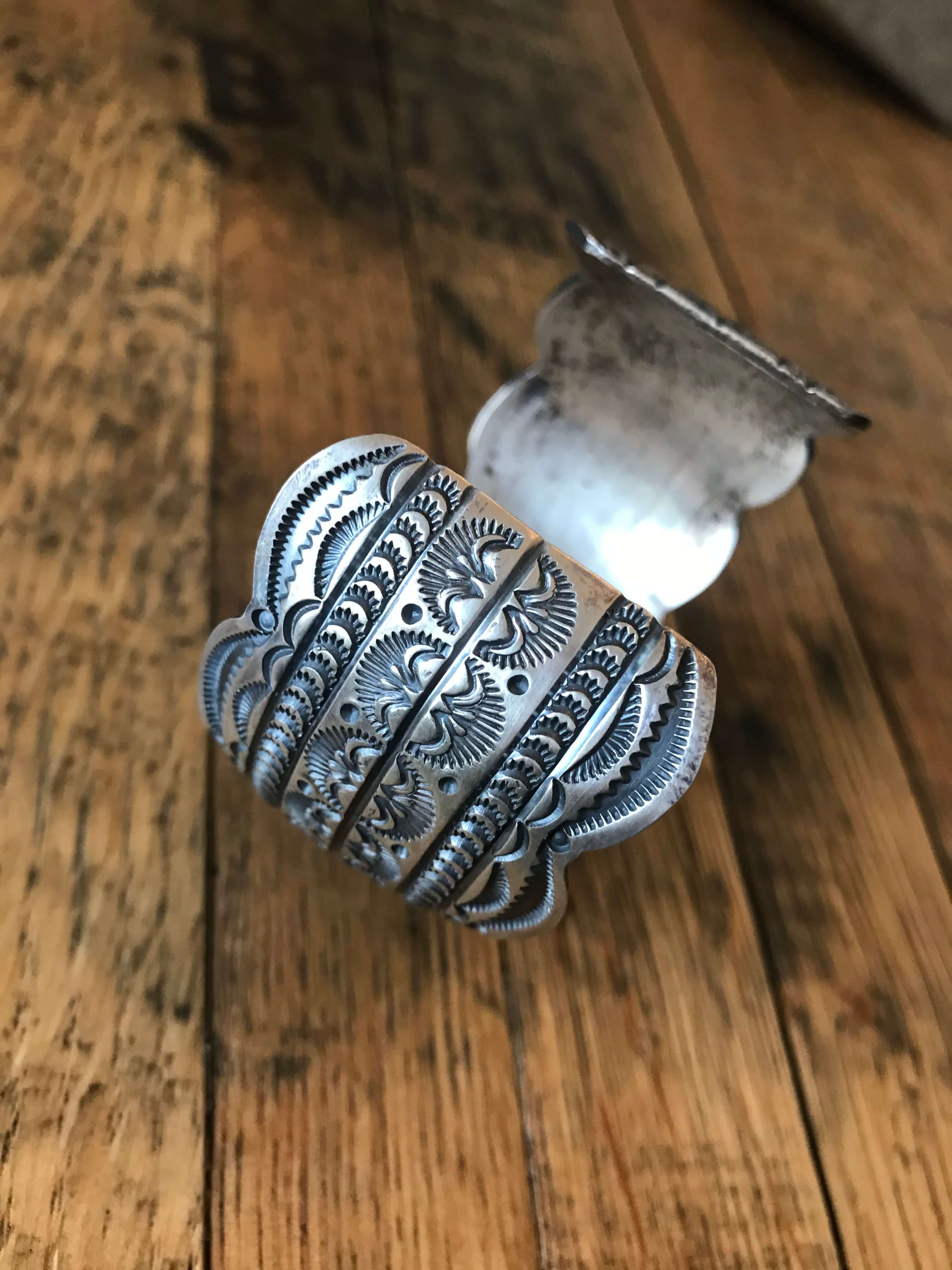 The Santorini Turquoise Cuff-Bracelets & Cuffs-Calli Co., Turquoise and Silver Jewelry, Native American Handmade, Zuni Tribe, Navajo Tribe, Brock Texas