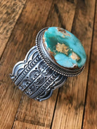 The Santorini Turquoise Cuff-Bracelets & Cuffs-Calli Co., Turquoise and Silver Jewelry, Native American Handmade, Zuni Tribe, Navajo Tribe, Brock Texas