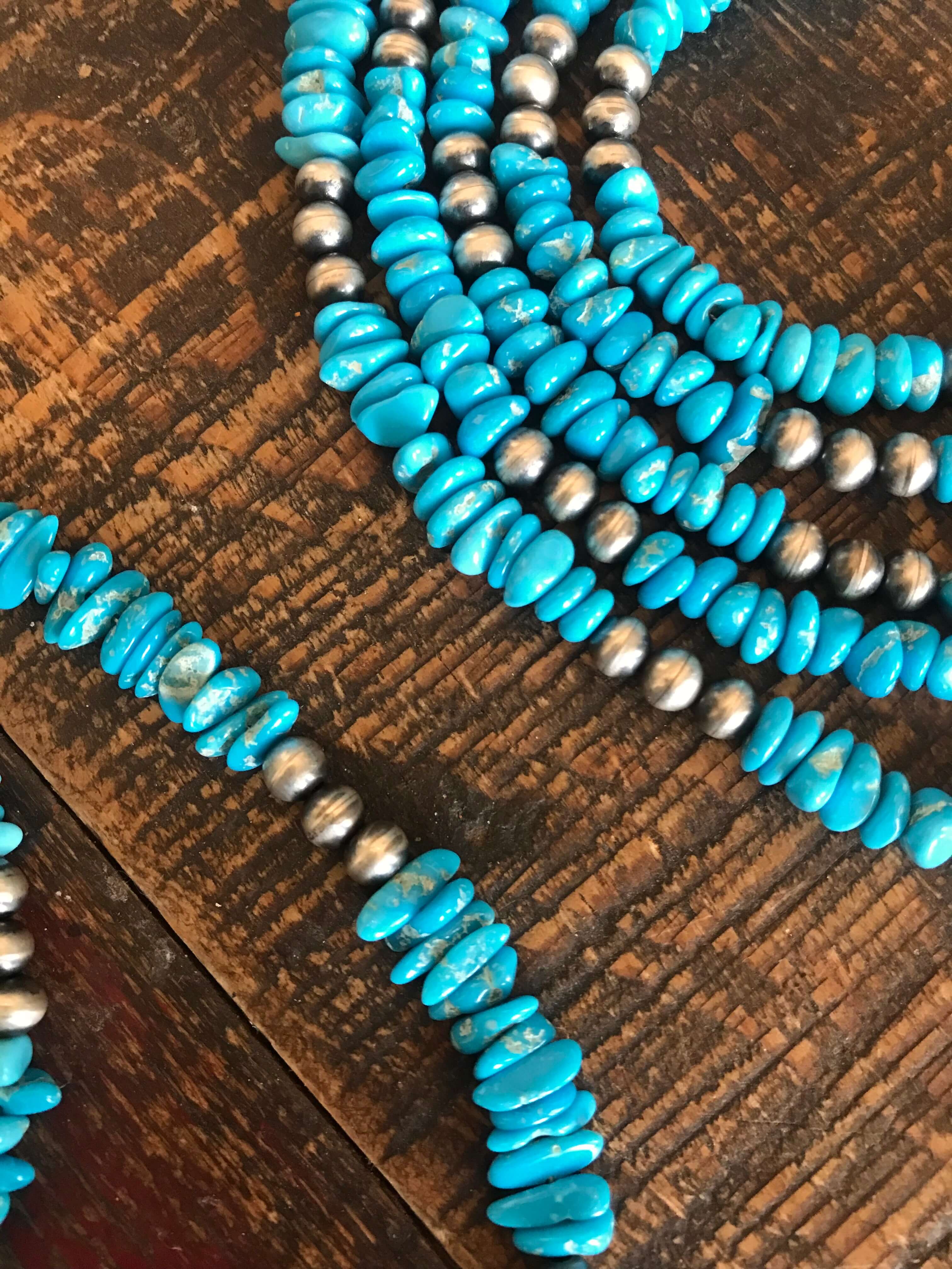 The Melody Sleeping Beauty Necklace, 21"-Necklaces-Calli Co., Turquoise and Silver Jewelry, Native American Handmade, Zuni Tribe, Navajo Tribe, Brock Texas