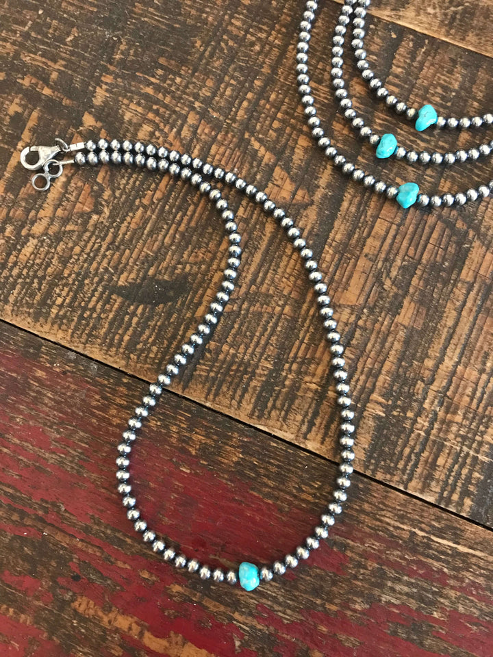The Aria Necklace-Necklaces-Calli Co., Turquoise and Silver Jewelry, Native American Handmade, Zuni Tribe, Navajo Tribe, Brock Texas