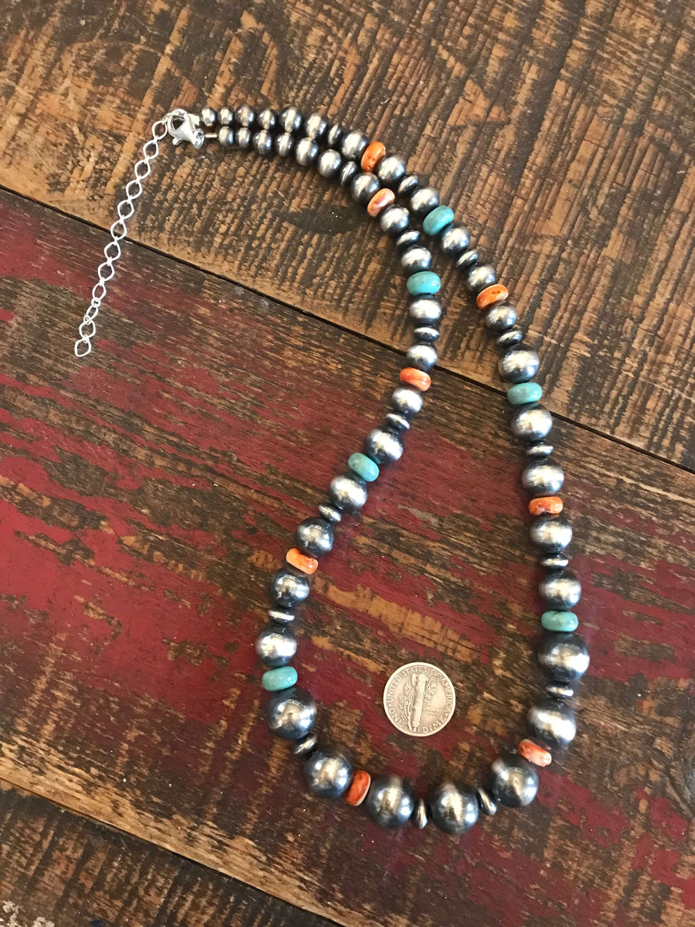The Luning Necklace, 22"-Necklaces-Calli Co., Turquoise and Silver Jewelry, Native American Handmade, Zuni Tribe, Navajo Tribe, Brock Texas