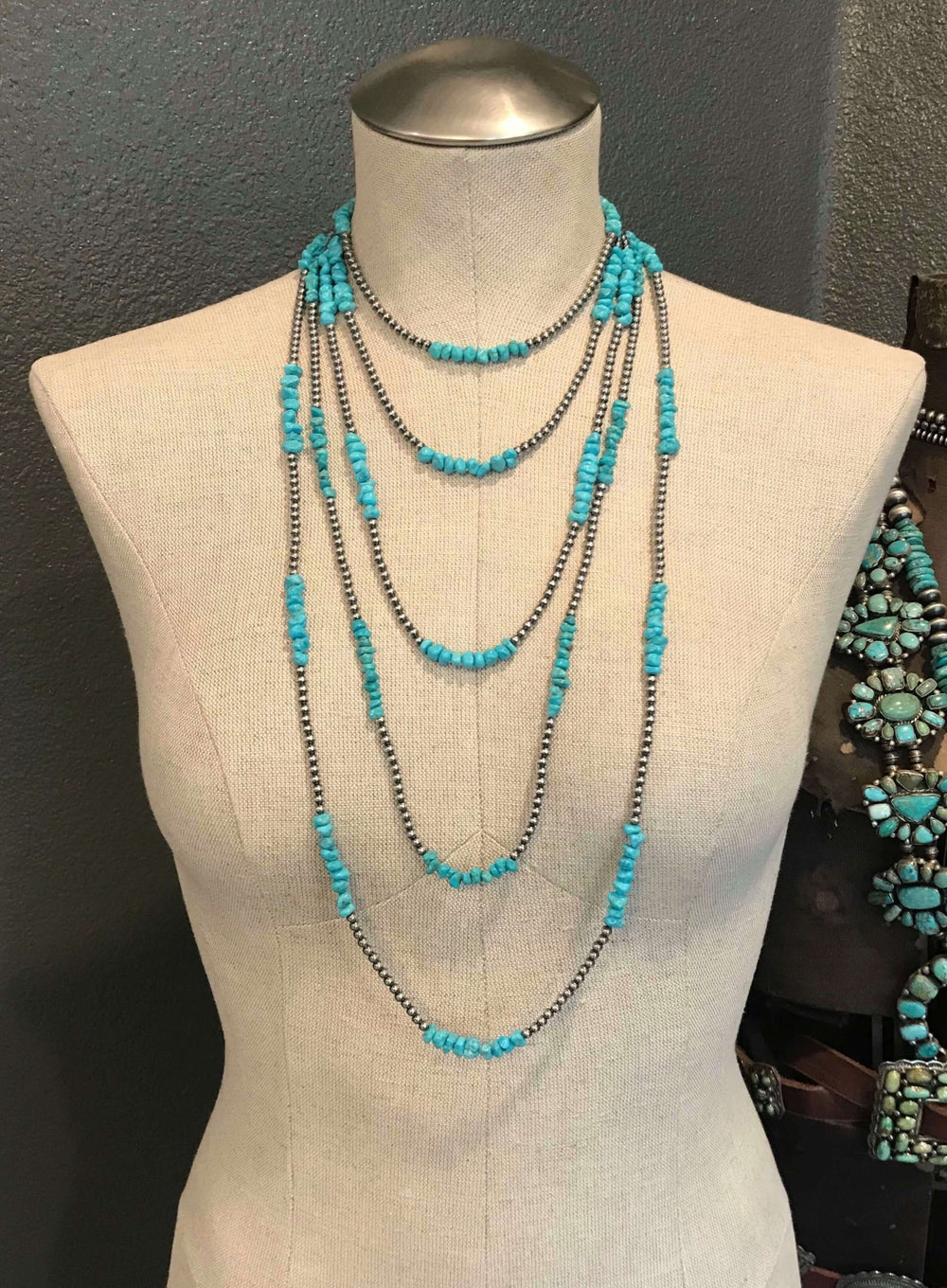 The Cayson II Necklace-Necklaces-Calli Co., Turquoise and Silver Jewelry, Native American Handmade, Zuni Tribe, Navajo Tribe, Brock Texas