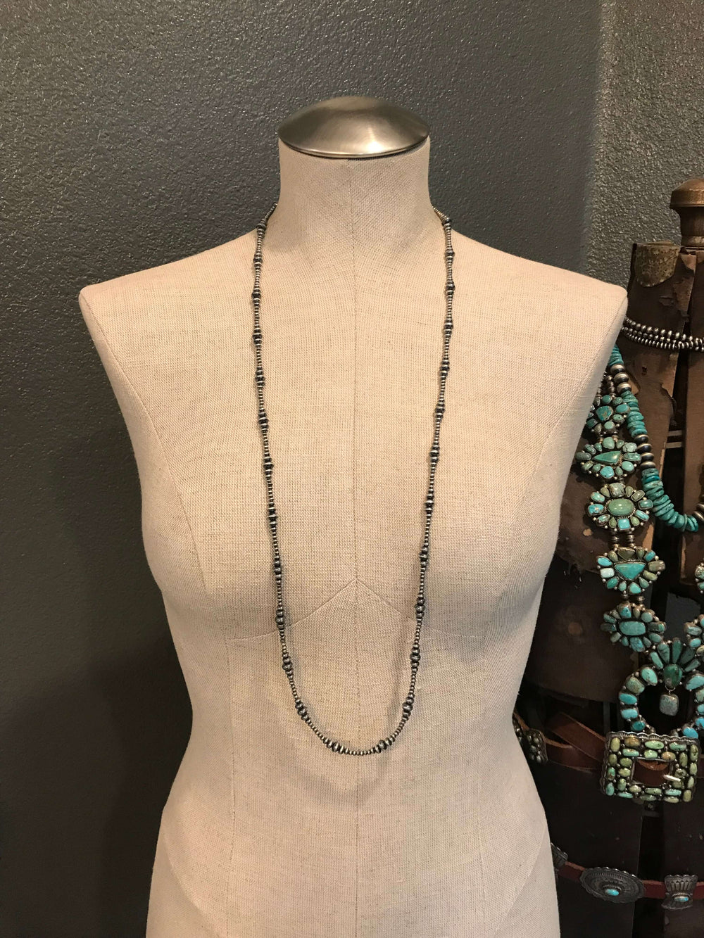 The Valency Saucer Necklace-Necklaces-Calli Co., Turquoise and Silver Jewelry, Native American Handmade, Zuni Tribe, Navajo Tribe, Brock Texas