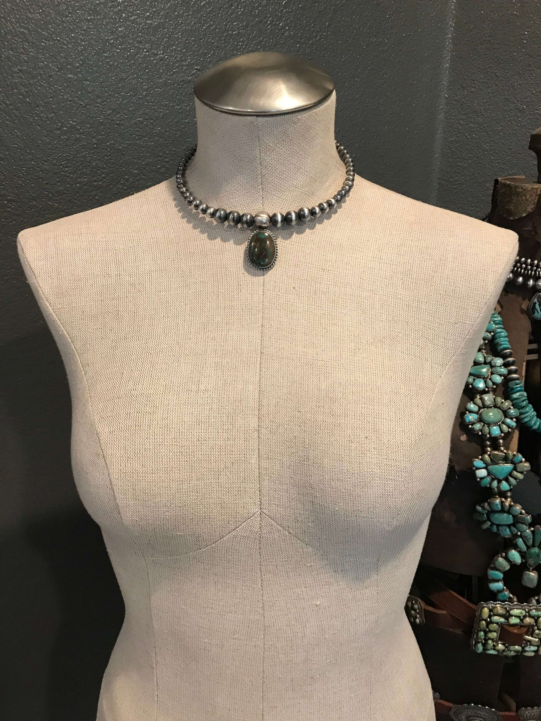 The South Point Necklace, 21-Necklaces-Calli Co., Turquoise and Silver Jewelry, Native American Handmade, Zuni Tribe, Navajo Tribe, Brock Texas