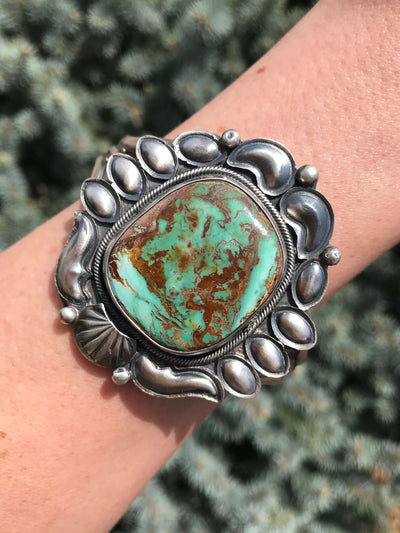 The Braybrook Royston Turquoise Cuff-Bracelets & Cuffs-Calli Co., Turquoise and Silver Jewelry, Native American Handmade, Zuni Tribe, Navajo Tribe, Brock Texas