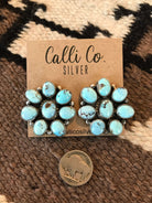 The Golden Hills Cluster Earrings, 1-Earrings-Calli Co., Turquoise and Silver Jewelry, Native American Handmade, Zuni Tribe, Navajo Tribe, Brock Texas