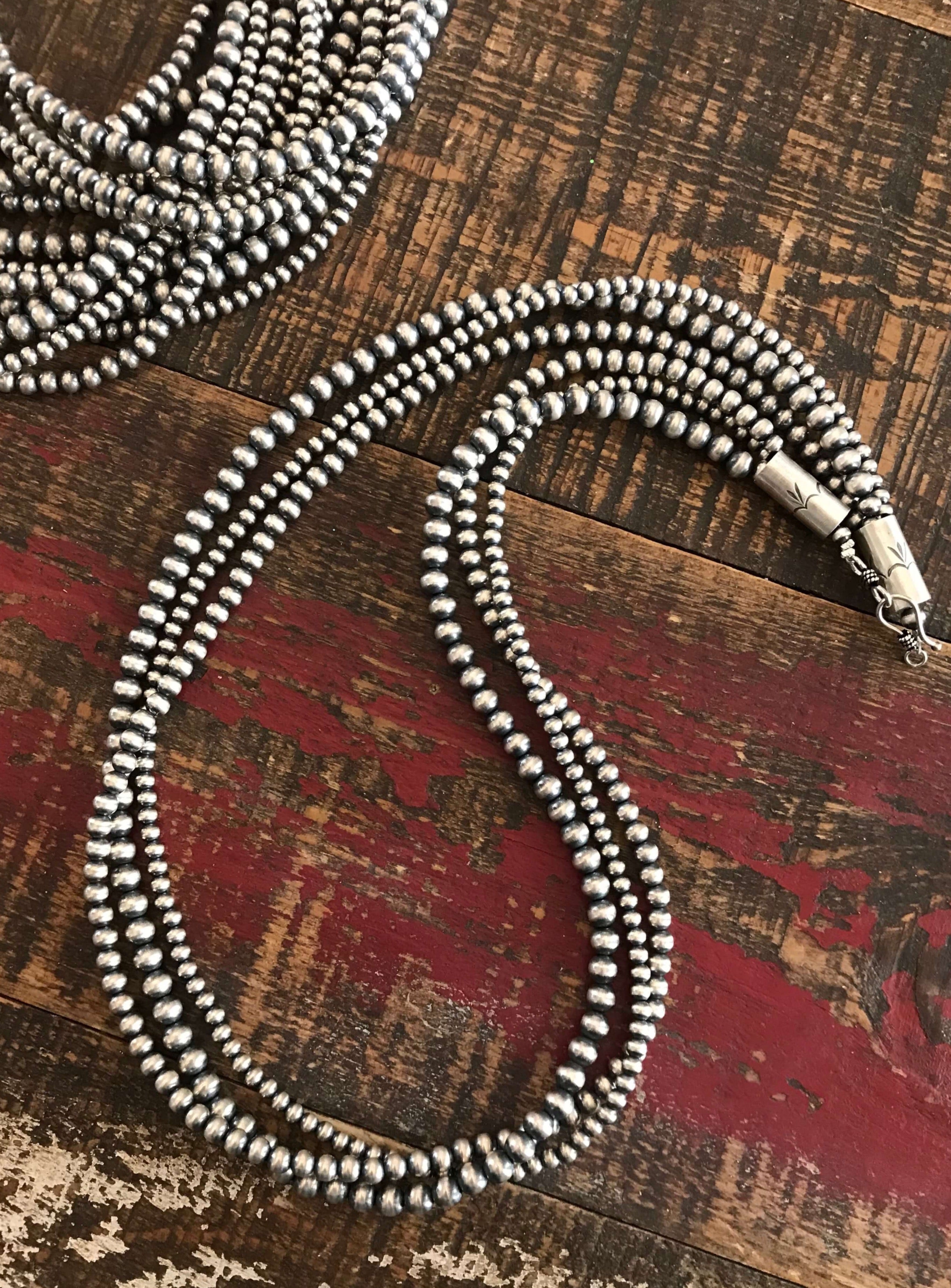 Store Three Strand Pearl & Onyx Necklace