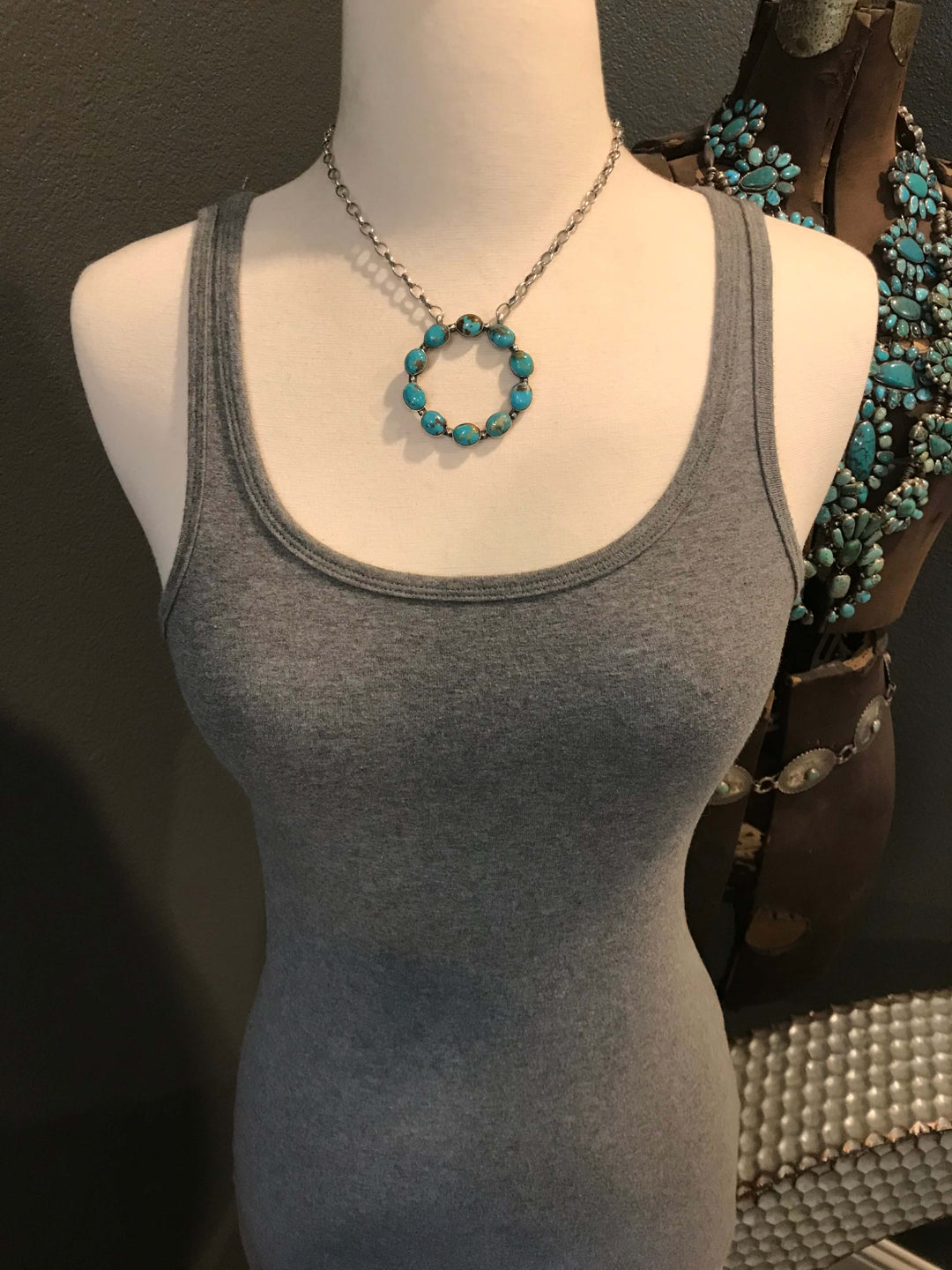 The All-Around Turquoise Necklace, 3-Necklaces-Calli Co., Turquoise and Silver Jewelry, Native American Handmade, Zuni Tribe, Navajo Tribe, Brock Texas