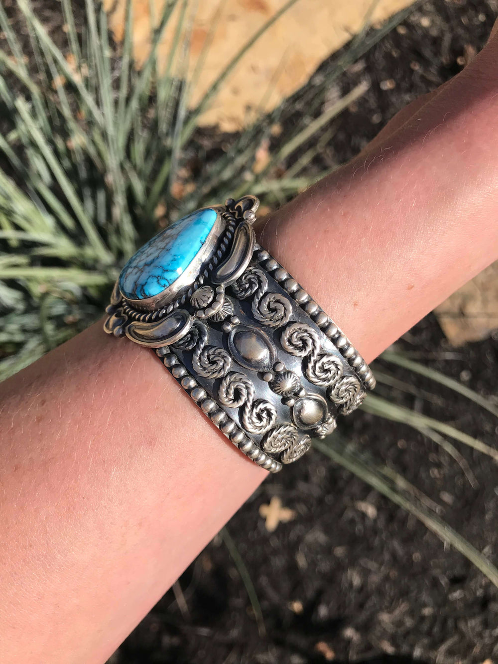 The Muirhead Turquoise Cuff-Bracelets & Cuffs-Calli Co., Turquoise and Silver Jewelry, Native American Handmade, Zuni Tribe, Navajo Tribe, Brock Texas