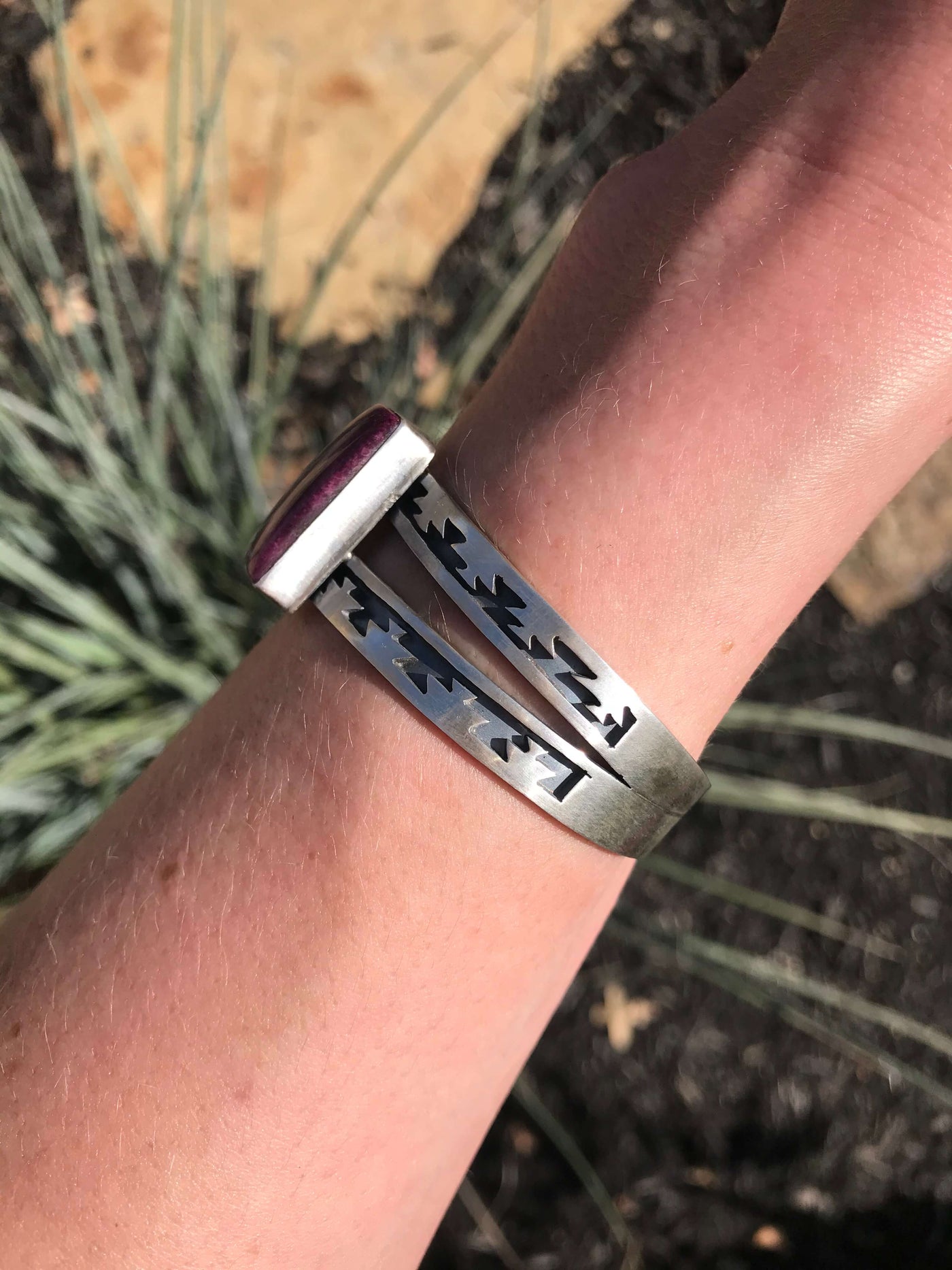 The Aztec Purple Spiny Cuff-Bracelets & Cuffs-Calli Co., Turquoise and Silver Jewelry, Native American Handmade, Zuni Tribe, Navajo Tribe, Brock Texas