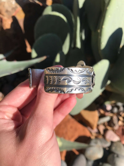 The Roseglen Turquoise Cuff-Bracelets & Cuffs-Calli Co., Turquoise and Silver Jewelry, Native American Handmade, Zuni Tribe, Navajo Tribe, Brock Texas