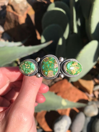 The Maylee Turquoise Cuff-Bracelets & Cuffs-Calli Co., Turquoise and Silver Jewelry, Native American Handmade, Zuni Tribe, Navajo Tribe, Brock Texas