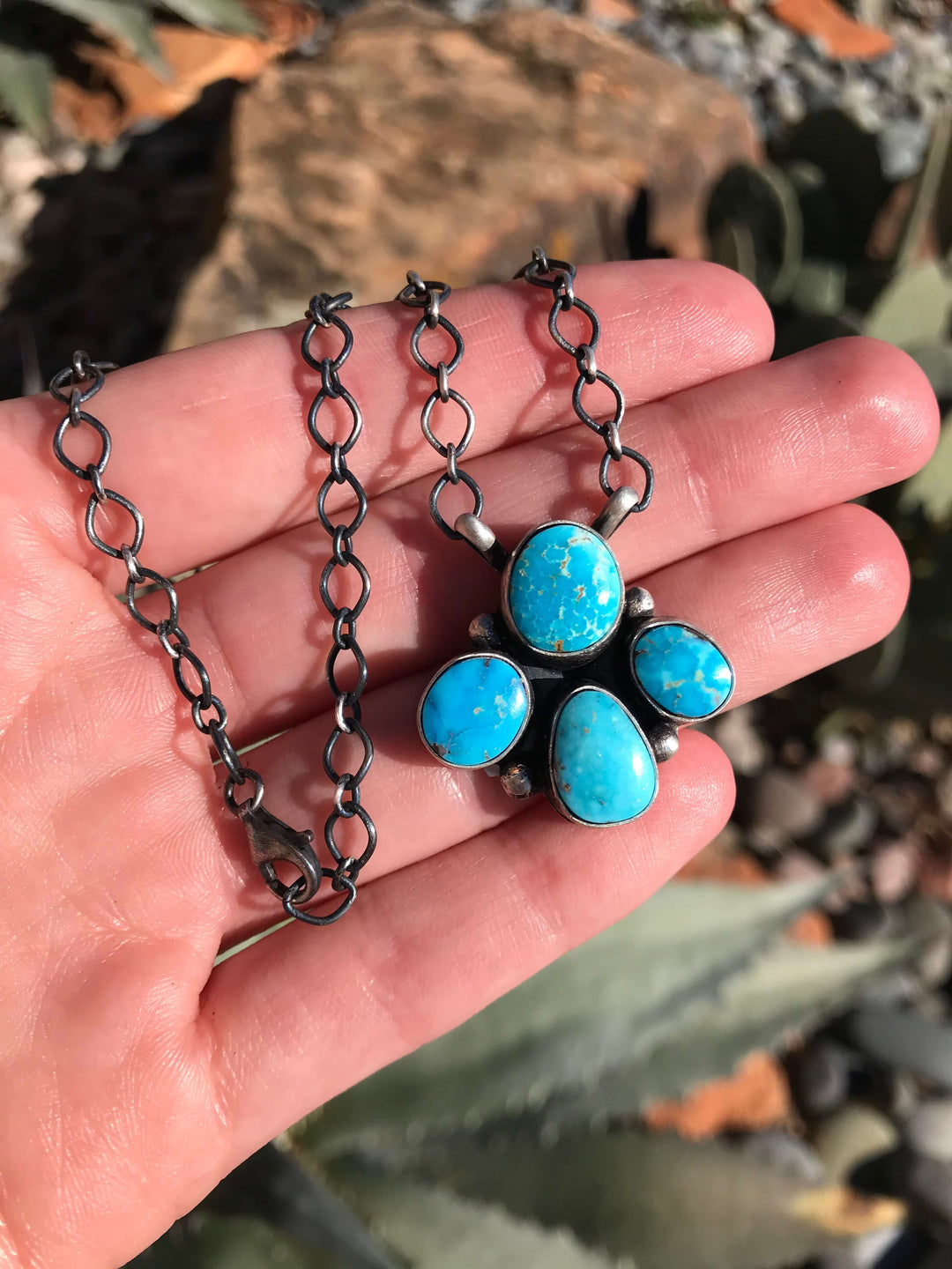 The Remi Turquoise Necklace, 2-Necklaces-Calli Co., Turquoise and Silver Jewelry, Native American Handmade, Zuni Tribe, Navajo Tribe, Brock Texas