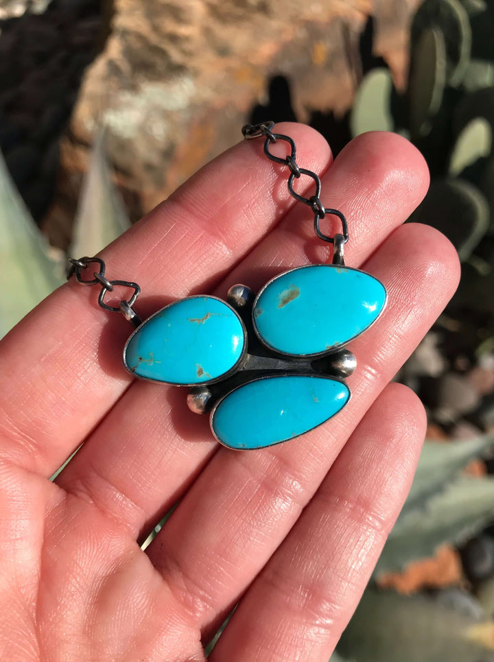 The Rolla Turquoise Necklace-Necklaces-Calli Co., Turquoise and Silver Jewelry, Native American Handmade, Zuni Tribe, Navajo Tribe, Brock Texas
