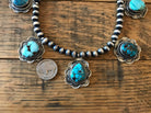 The Nations Turquoise Statement Necklace Set-Necklaces-Calli Co., Turquoise and Silver Jewelry, Native American Handmade, Zuni Tribe, Navajo Tribe, Brock Texas