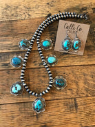 The Nations Turquoise Statement Necklace Set-Necklaces-Calli Co., Turquoise and Silver Jewelry, Native American Handmade, Zuni Tribe, Navajo Tribe, Brock Texas