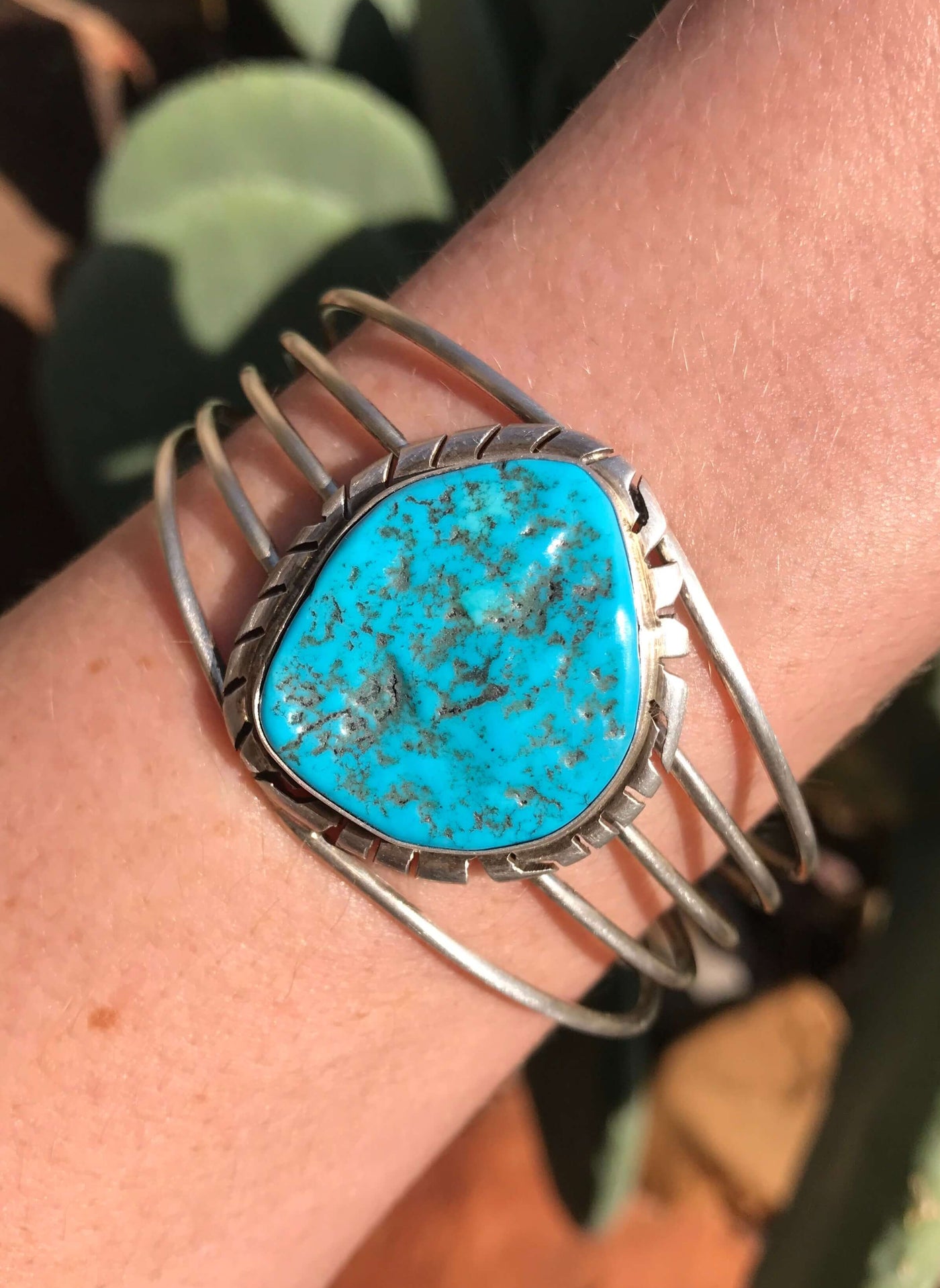The Sandi Turquoise Cuff-Bracelets & Cuffs-Calli Co., Turquoise and Silver Jewelry, Native American Handmade, Zuni Tribe, Navajo Tribe, Brock Texas