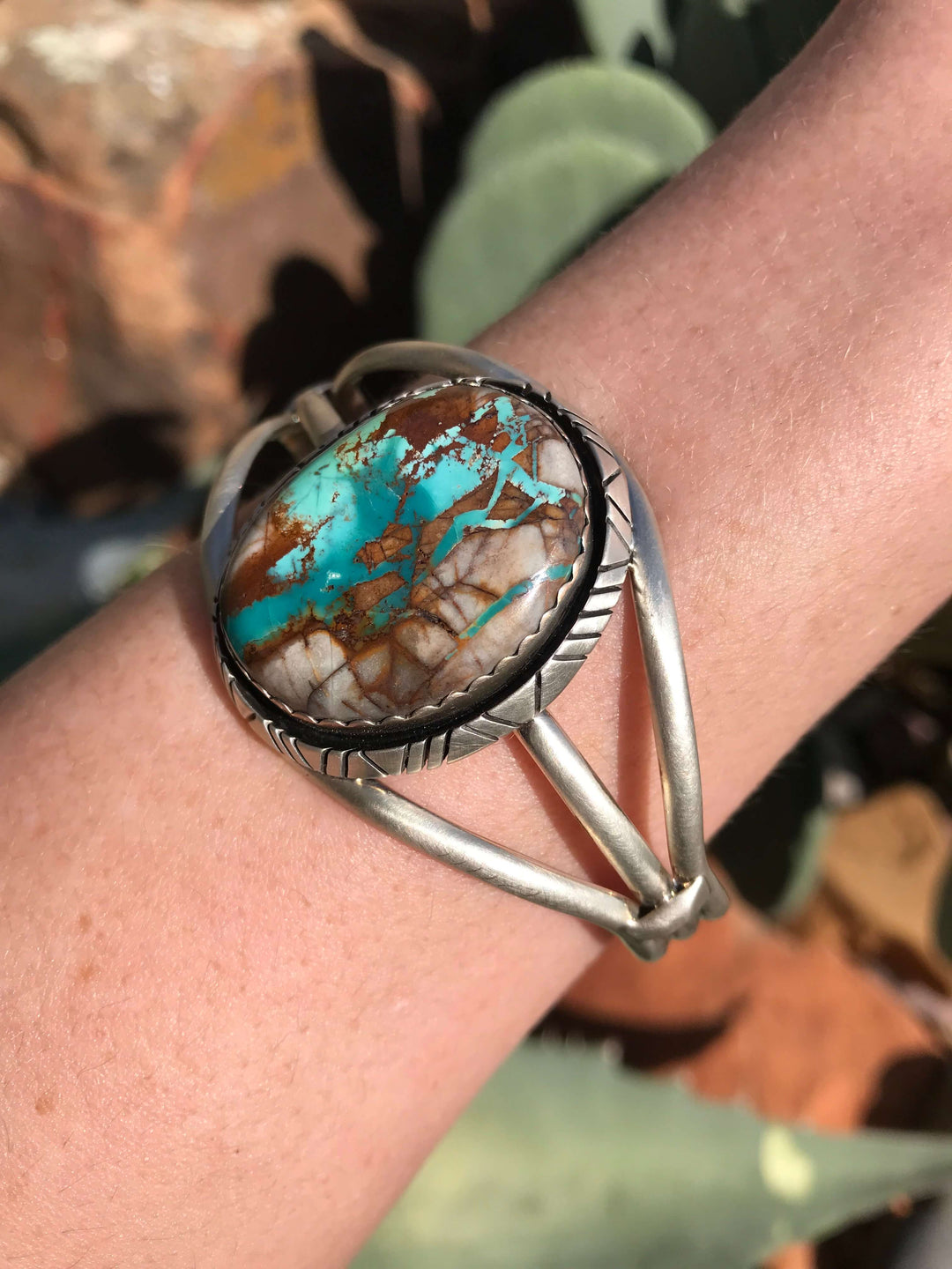 The Impresto Royston Cuff-Bracelets & Cuffs-Calli Co., Turquoise and Silver Jewelry, Native American Handmade, Zuni Tribe, Navajo Tribe, Brock Texas