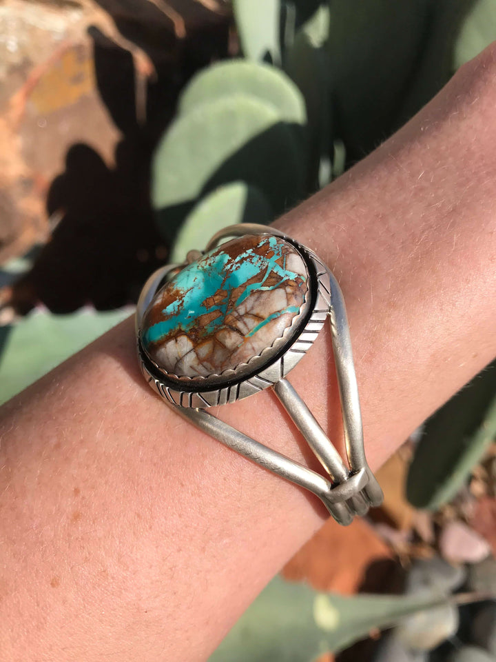 The Impresto Royston Cuff-Bracelets & Cuffs-Calli Co., Turquoise and Silver Jewelry, Native American Handmade, Zuni Tribe, Navajo Tribe, Brock Texas