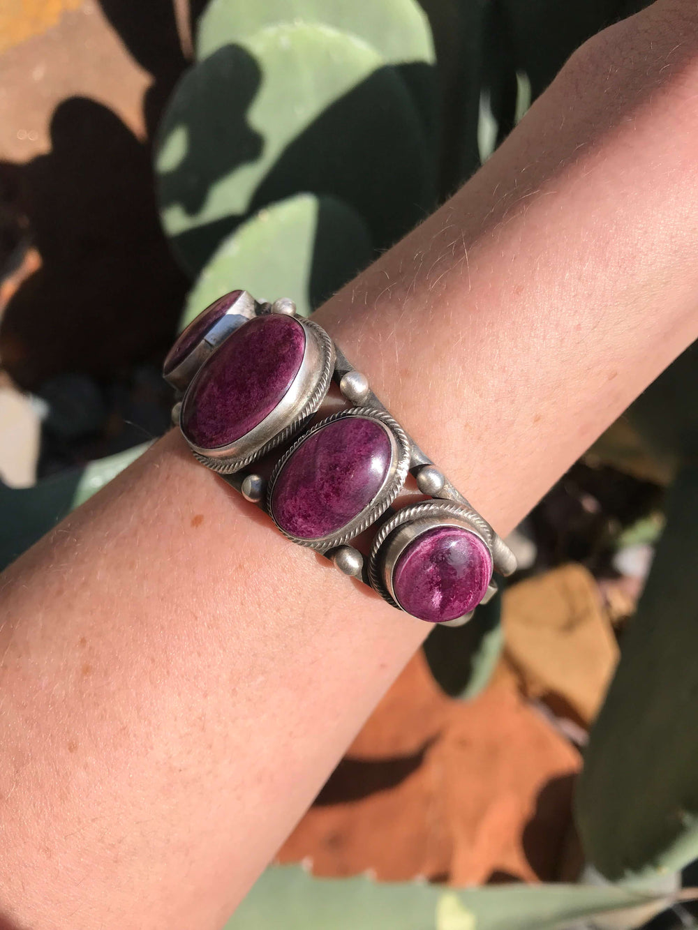 The Mercer Purple Spiny Cuff-Bracelets & Cuffs-Calli Co., Turquoise and Silver Jewelry, Native American Handmade, Zuni Tribe, Navajo Tribe, Brock Texas